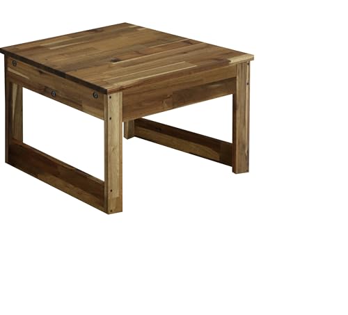 WOODPRO アカシア デスク(引き出し付) 幅42cm 高さ41cm 奥行50cm ダークウォルナット色 机 パソコンデスク コンパクト コの字 木製 ローテーブル 横幅と高さは1cm単位でオーダー可 受注生産