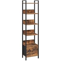MAHANCRIS Bookshelf, 6-Tier Bookcase with Removable Drawer, Freestanding Book Shelf for Small Space, Storage Shelf Organizer, for Living Room, Bedroom, Study, Kitchen, Rustic Brown ABKHR66101