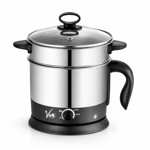 Image of 4-in-1 Multi-Utility Electric Kettle 1.8L | Electric Rice Cooker | Idli Maker | Egg Boiler | Momos & Vegetable Steamer | Multipurpose Kettle | 230V (Silver)