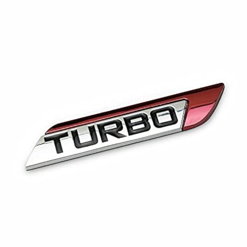 Image of 3D Metal Turbo Car Emblem 3M Self Adhesive Badge Sticker Fit for Universal Auto Turbo Boost Drive Display Cars (Red Black)