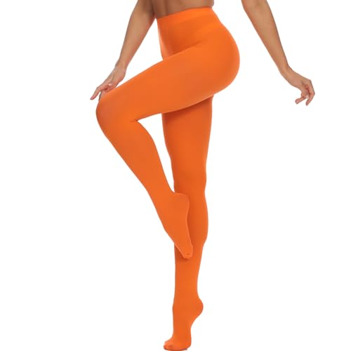 Image of DUCMODA Womens 80 Denier Opaque Tights, Women's Soft Solid Color Footed Pantyhose, High Waist Stocking with 30+ Colors