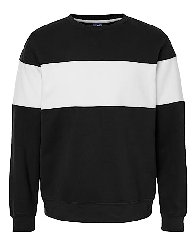 J. America Unisex Varisity Fleece Crew Black