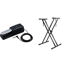 Product 1: High-quality pedal with non-slip rubber base Product 1: Extra long cable for stacked keyboard setups Product 1: Full and half-damper compatible Product 2: Heavy duty double-x metal construction ensures extra stability for heavy and light d...