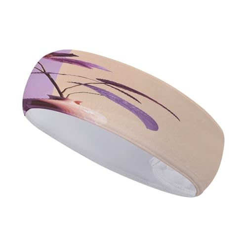 Sports Sweat-Absorbing Headband, in Purple Vase Printed Sweatband,Fitness Sweatband,Portable Sweatband