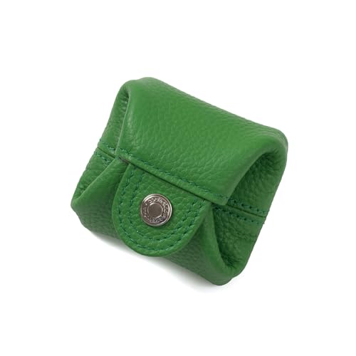 Cockatoo Genuine Leather Coin Pouch Change Holder, Mini Snap Pocket Wallet for Men Women (Verdant, Large)