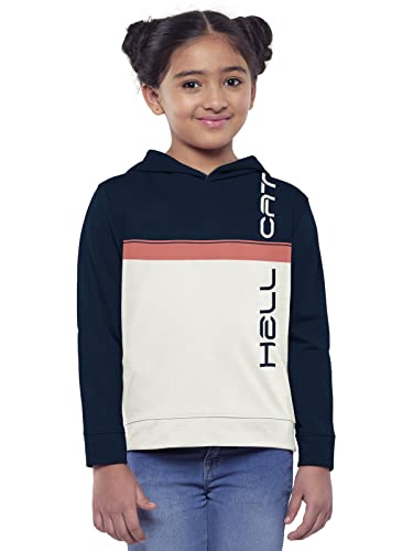 Image of HELLCAT Girls Regular Fit Fulsleeve Hooded Sweatshirt with Rib - Pack of 1