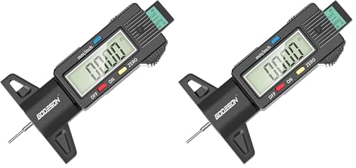 Image of GODESON Tire Tread Depth Gauge,Digital Tire Tread Depth Gauge in 1Inch /25.4mm with Color-Coded Bar, Easy Read Tire Depth Gauge for Cars, Trucks, Motorcycles (Pack of 2)