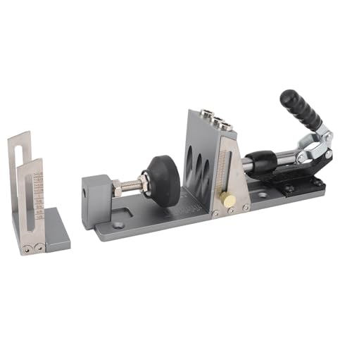 Kit de Plantilla de Agujero de Bolsillo de Aleación de Aluminio (10,4x2,4 Pulgadas) - Guía Precisa de Perforación Angular Ajustable, Herramienta para Carpintería y Gabinetes