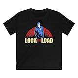 GEEK TEEZ Denny Crane Lock and Load Youth Boys' T-Shirt Black Small