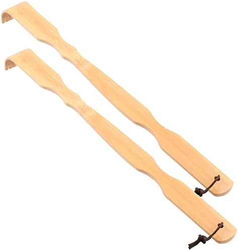 Renook Bamboo Back Scratcher - 17" Wooden Back Scratchers for Men and Women, New Upgraded Natural Handmade Head Scratchers, Back Itching Artifact. (2PC)