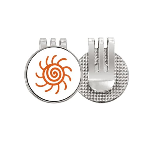 Marcador de pelota de golf esmaltado naranja con imán potente para visera