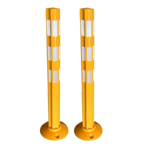 Safety Bollard Post, Driveway Parking Traffic Safety Cones, Plastic Stanchion with Removable Base, Yellow Crash Column, Perfect for Traffic-Sensitive Area(Yellow B(4PCS)) (Yellow B(2pcs)) (Y