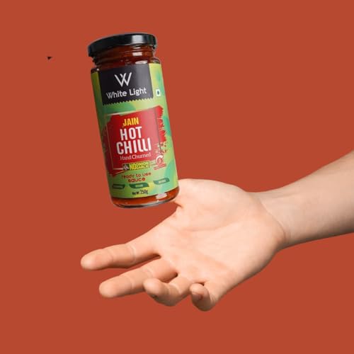 Image of White Light Food Jain Hot Chilli Sauce l Vegan and Natural Ingredients l Ready to Eat Healthy Food (250g) (Pack of 1)