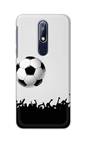 Image of Printed Hard Back Cover Case for Nokia 7.1 Back Cover (Football Icon) -1302