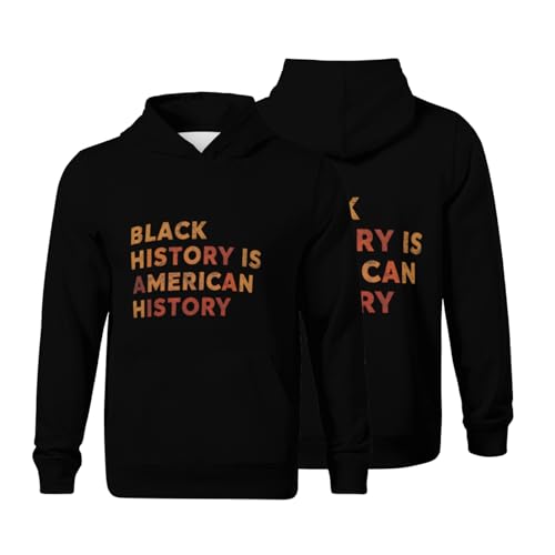 Kids Black History is American History Black Pride Gifts Boys Girls Lightweight Kangaroo Pocket Fleece Hoodies