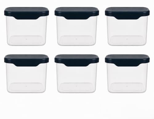 Image of Multi-Purpose Container, Transparent Kitchen Organizer Box, Airtight Dry Food Storage Jar for Rice, Flour, Snacks & Grocery Storage, BPA Free, Space Saving Design (6, 500, Milliliters)