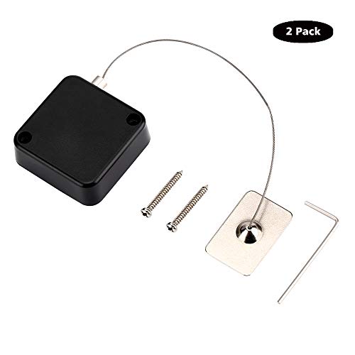 Cavo di sicurezza retrattile per computer portatile. Nero Nero4