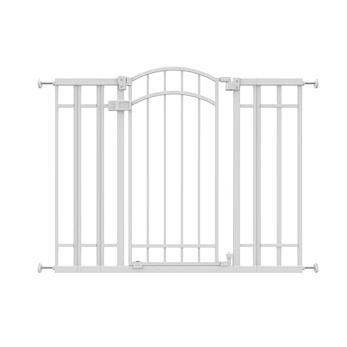 Ingenuity Decorative Extra Tall Baby Gate & Dog Gate, 28.5'-48' Wide, 36' Tall, Hardware or Pressure Mounted, Install on Top or Bottom of Stairs, Banister, or Doorway - White