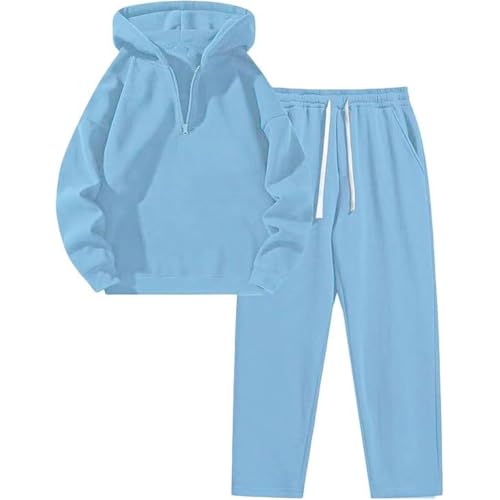 Mens Track Suits 2 Piece Set Quarter Zip Pullover And Jogger Pant Sweatsuit - image 2