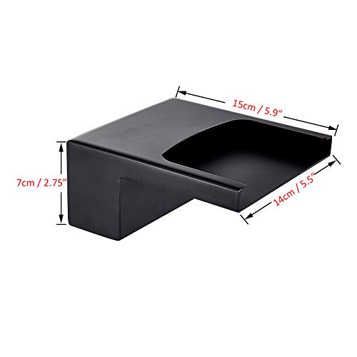 Robinet de baignoire cascade mural LED noir avec douchette chic