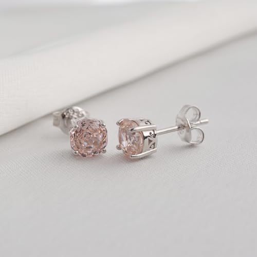 Rose Cut Octagon Morganite Pink Stud Earrings 1.5ct Cubic Zirconia 925 Sterling Silver Earrings for Women3