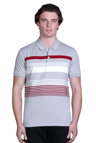 Image of SANE ORIGINALS T-Shirt for Men with Pocket || Textured Striped Polo for Men