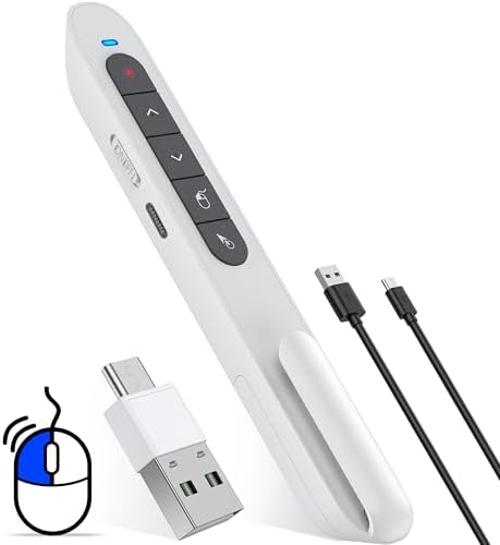 DINOSTRIKE 2 In 1 Type C And USB Presentation Clicker With Air Mouse Control, RF 2.4GHz Wireless - View #4