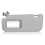 FZPJJNB Left Driver Side Sun Visor Compatible with Toyota Corolla 2007 2008 2009 2010 2011 2012 2013, Sun Protection Shade with Makeup Mirror Replacement Assembly Replaces for 74320-02711-E0 (Gray)