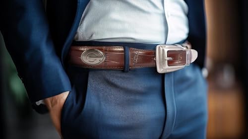 ZEP-PRO NCAA Georgia Bulldogs Men's Croc Leather Belt – Embossed Full Grain Brown Strap With Emblem Conchos – 1.25" Wide Collegiate Accessory With Silver Tip, Size 422