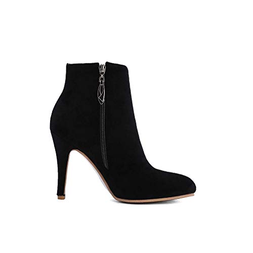 Joojaky Woman Fashion Pointed Toe Ankle Booties Stilettos Rhinestone Zipper Boots2