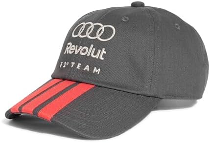 adidas Audi Revolut F1 Team Logo DNA 3 Stripes Adjustable Strapback Hat, Utility Black, One Size