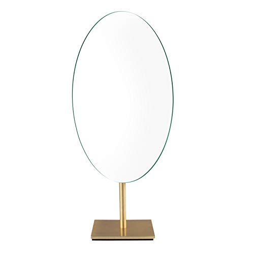 GURUN Oval Tabletop Vanity Mirror, 7x12 Antique Brass, Luxuries Makeup Mirror for Jeweller