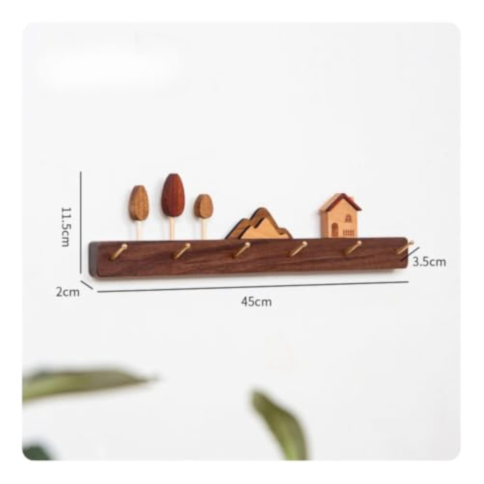Multi-Purpose Wooden Wall Coat Rack with Decorative Animal Hooks