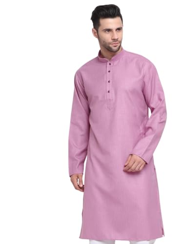 Image of KRAFT INDIA Men Cotton Stripped Kurta ONLY