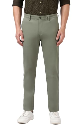 Image of Peter England Men's Slim Fit Mid Rise Super Premium Wrinkle Free Casual Trouser Chinos