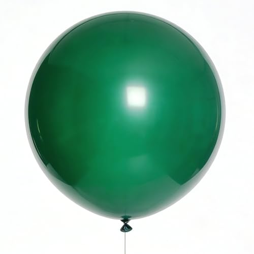 Image of Green Balloons Green Birthday Decorations 10 Pack 36 inch Round Party Balloons for Dark Green Themed Wedding Graduation Anniversary Christmas Birthday Party St Patricks Day Backdrop Decorations