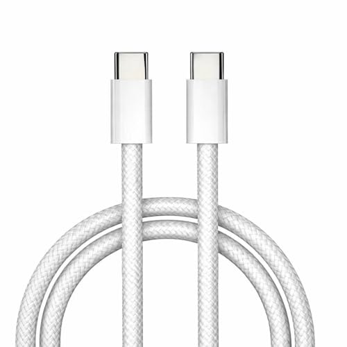 Câble USB-C vers USB-C Tressé Ultra Résistant 1m – Charge Rapide PD pour iPhone 17, 16, 15 et iPhone air/Pro/Pro Max, Samsung, Tablettes et PC – Renforcé...