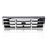 G-PLUS Front Grille Compatible with 1992-1997 Ford F250 F350 Platinum Chrome w/Emblem Truck Replacement