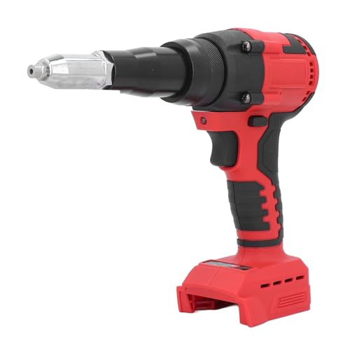 Badafaci Kit de Remachadora Inalámbrica, Herramienta de Remachado Eléctrica de 18 V con Motor sin Escobillas y Luz LED, 10 KN 360 W para Remaches de 3,2 Mm, 4,0 Mm, 4,8, para Usuarios de Bricolaje de