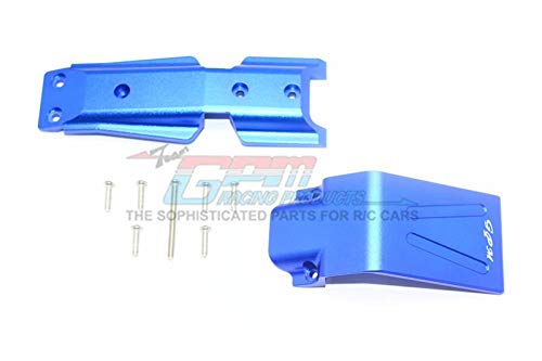 GPM for Traxxas E-Revo 2.0 VXL Brushless (86086-4) Upgrade Parts Aluminum Front Skid Plate - 2Pc Set Blue