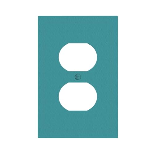 JKJDUA Muted Teal 1 Gang Duplex Outlet Covers Light Switch Covers Decorative Single Wall Plate Electrical Receptacle Plug Switchplate Dual Outlet Faceplate Socket Cover for Kitchen Bedroom Decor