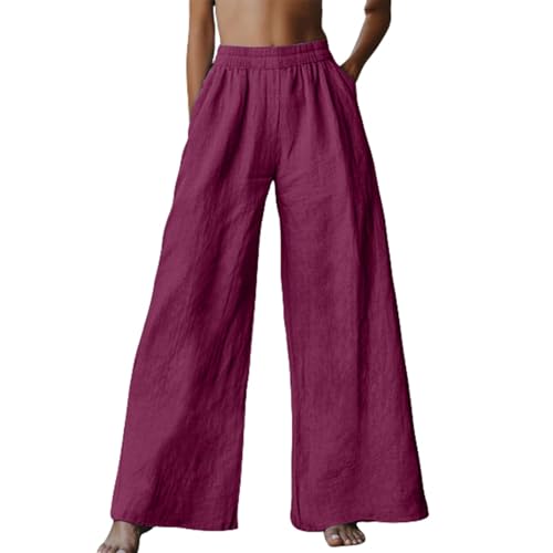 Linen Pants Women Casual 2025 Hight Waist Drawstring Loose Pant B...