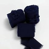  Handgerissenes, rohes Band, Geschenkbox, Blumenstraußband, Chiffon-Seidenstreifen, Fransenschnurband, 40 mm breit x 5 m lang