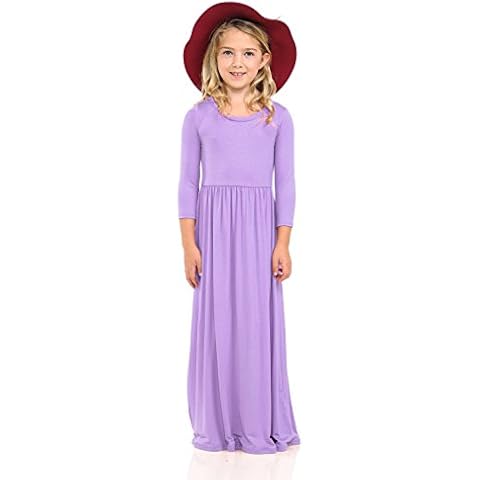 Pastel by Vivienne Honey Vanilla Girls' Fit and Flare Maxi Dress with Easy Removable Label, Lavender, 9-10 Years Cover