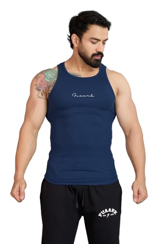 Image of FUAARK Ribbed Slim Fit Gym & Workout Tank for Men's -
