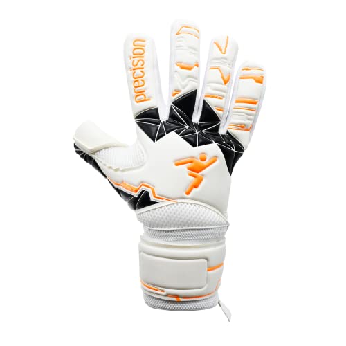 Precision Training Fusion X Negative Replica Football Junior Goalkeeper Gloves, White, 7, White/Fluo Orange/Black - Image 2