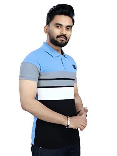 Image of Men's Regular Fit Striped Polo T-Shirts