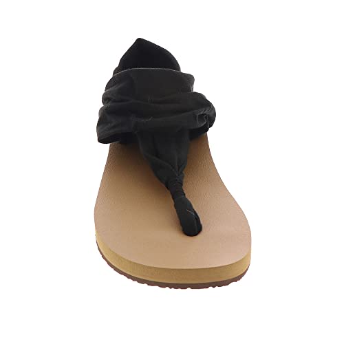 Sanuk Sling Soft Top Black/Tan 9 B (M) #TOP4