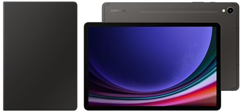Image of Samsung Galaxy Tab S9 27.81 cm (11 inch) Dynamic AMOLED 2X Display, RAM 8 GB, ROM 128 GB Expandable, S Pen in-Box, Wi-Fi + 5G Tablet, Gray with S9 Book Cover Keyboard, Black