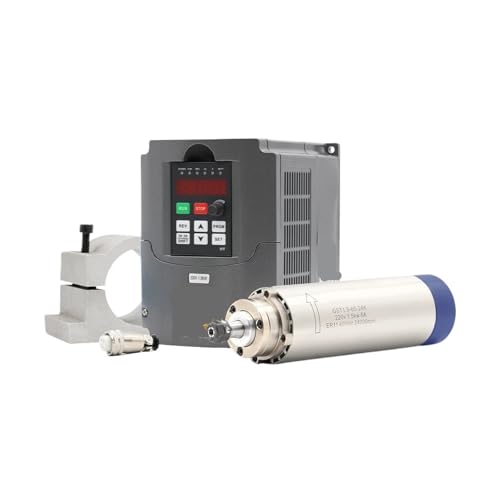 KACOME 1.5kw ER11 air-Cooled Spindle 24000rpm air-Cooled 400Hz 4 Bearings 65x204mm & 1.5kw & 65mm Stand(110v)